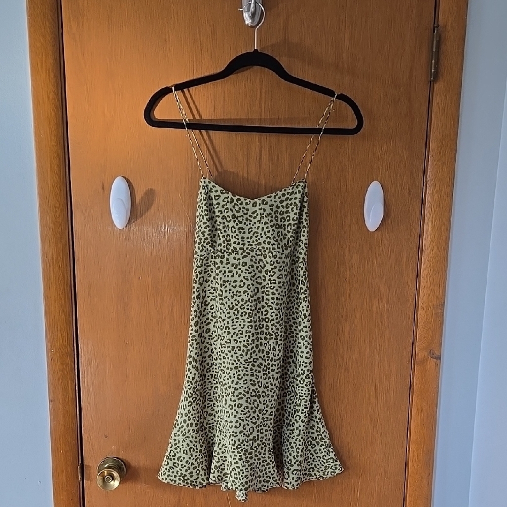 ZARA Brand Leopard Print Slip Dress Size Medium
